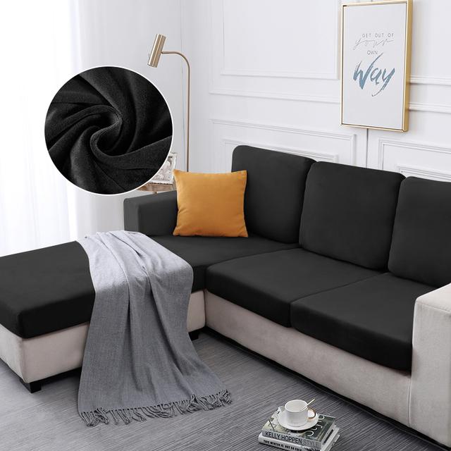 Husă de pernă pentru canapea din catifea, elastică îngroșată pentru camera de zi, husă extensibilă, lavabilă, detașabilă, culoare solidă, husă pentru canapea de pluș