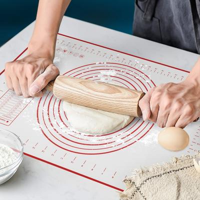 40*60cm Silikon Hamur Matı Kaymaz Pişirme Matı Ölçülü Çok Fonksiyonlu Silikon Pişirme Kağıdı Yeniden Kullanılabilir Hamur Açma Matı