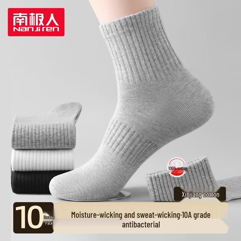 Nanjiren Men s Premium 100% Cotton Odor-Proof Ankle Socks One Size