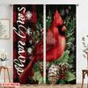 2pcs,2D Plane Printing Curtains Roller Blinds Cardinal Bird Polyester Fabric (without Rod) Outdoor Decorations Ldeal for Living