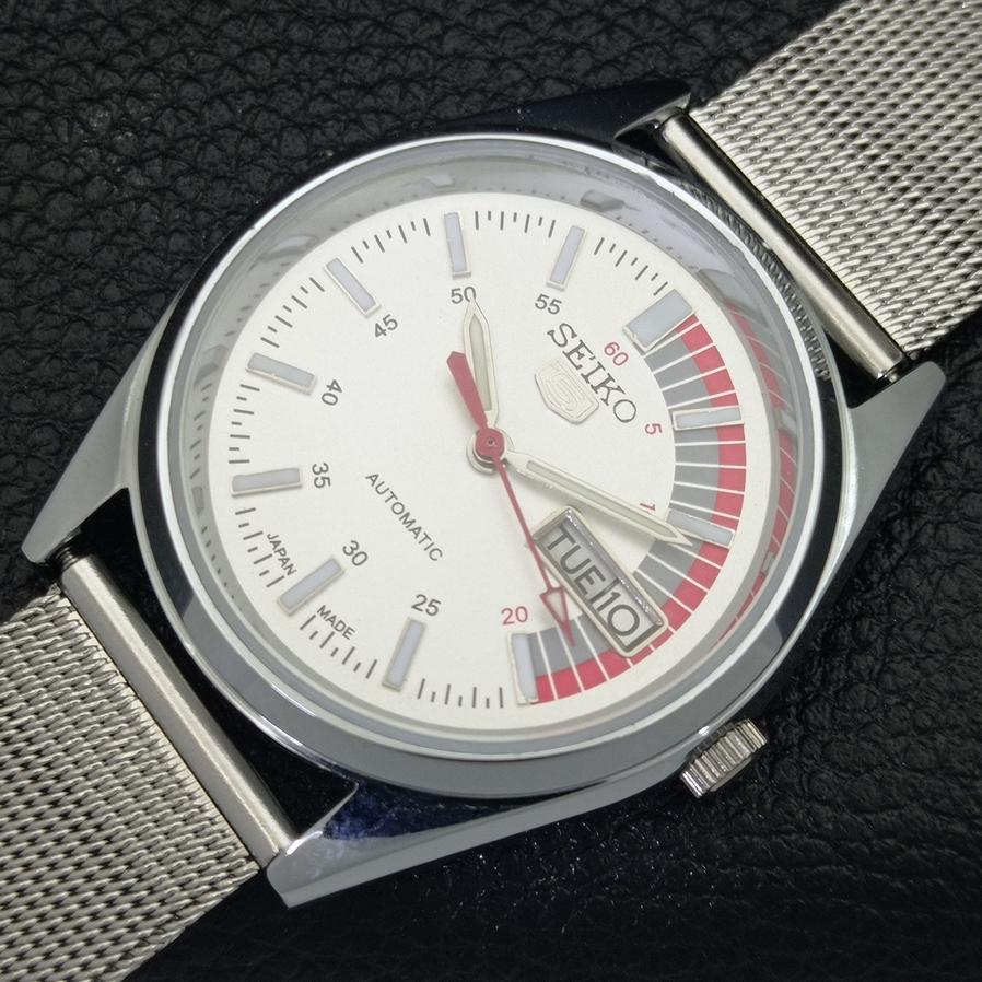 REFURBISHED MENS SEIKO 5 AUTOMATIC 6309A JAPAN WHITE DIAL WATCH A427249-2 QRL-a427249