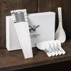 5 Paar Keramik-Essstäbchen & Löffel Set für Zuhause Küche Langer Griff Runder Kopf Suppenlöffel Rutschfeste Essstäbchen & Reislöffel Geschenkset