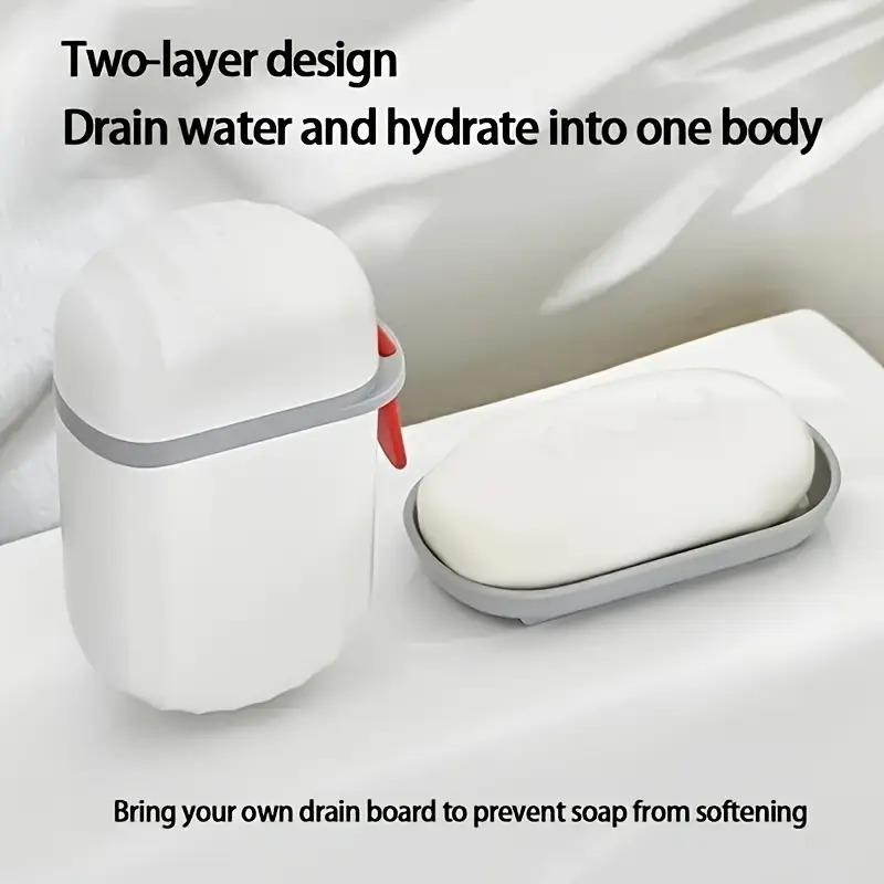 Creative Travel Soap Box with Lid Seal Draining Portable Small Soap Case Holder for Soap Storage and Bathroom Organizer