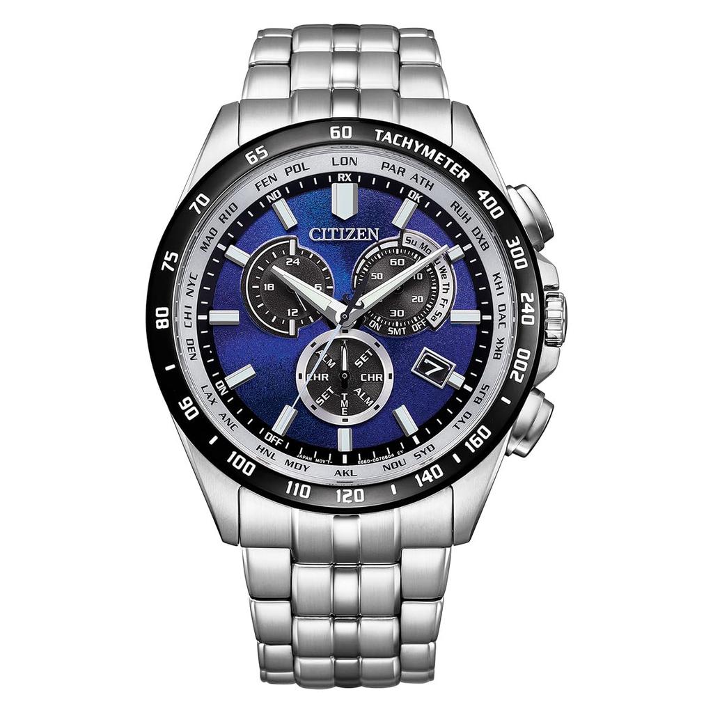 Citizen Men's UNITE with BLUE Limited Edition Watch, Silver, Blue, CB5874-81L, Light-Powered Eco-Drive, Radio-Controlled, Waterproof