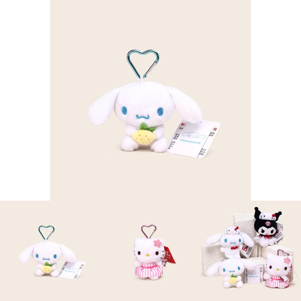 Cinnamoroll Kuromi Character Plush Keychain With Heartshaped Cherry Blossom Hello Kitty For School Bag Gift