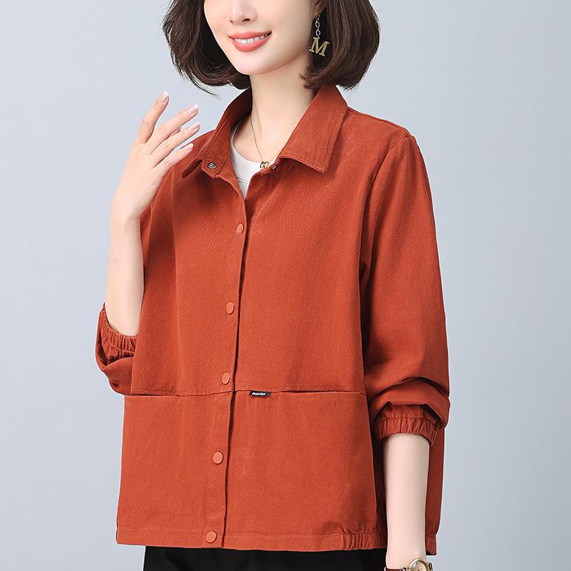 Petite Women's Pure Cotton Short Jacket - High-End Spring & Fall 2024 Fashion for Middle-Aged Mothers.