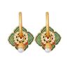 Retro Green Oil-Drop Flower Earrings: Stylish, Versatile Chinese National Style for Multiple Ways to Wear