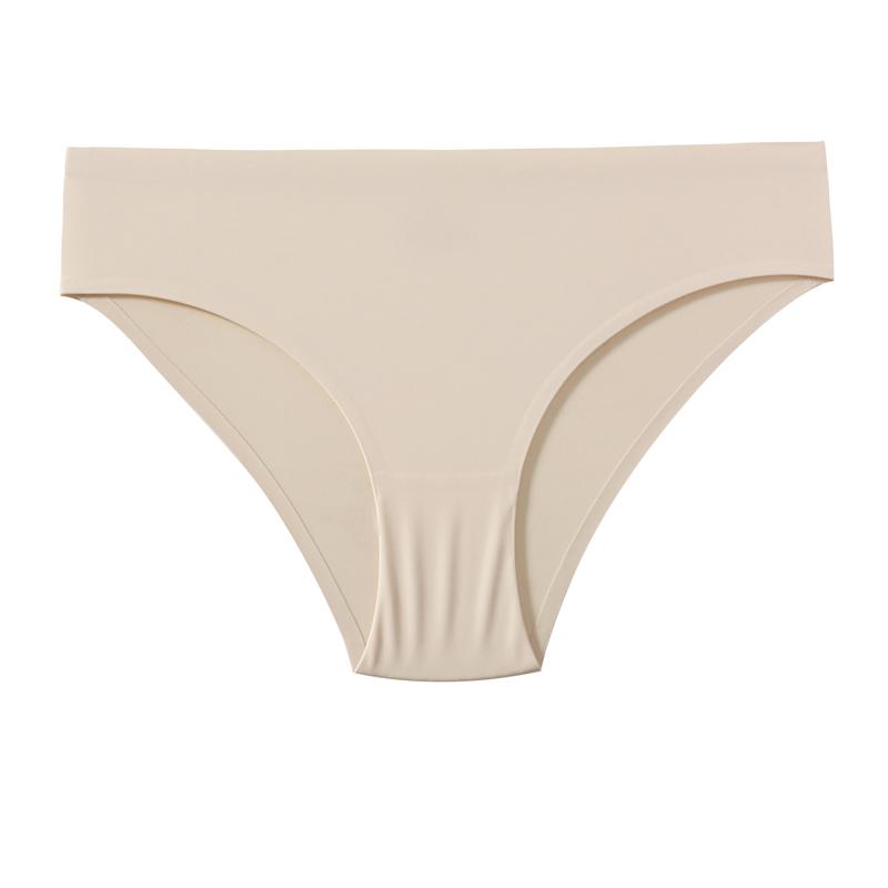 CINOON Women Sexy Ice Silk Panties Low-Rise No Trace Solid Underpant Comfort Breathable Female Intimates Briefs