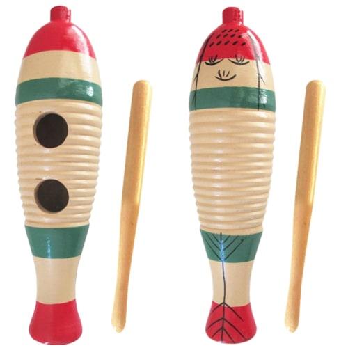 

HAMILO Wooden Guiro, Percussion Instrument, Music, Concert, Folk Instrument, Set of 2