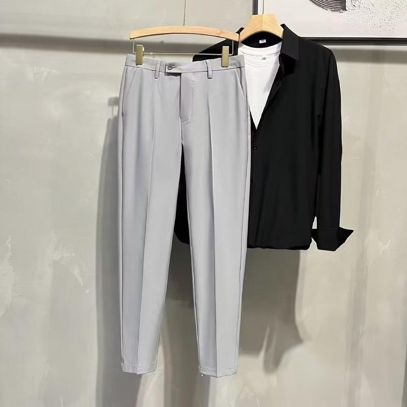 Men's Korean Style Autumn Loose Suit Trousers - Casual, Trendy, Straight-Fit Hong Kong Style Long Pants