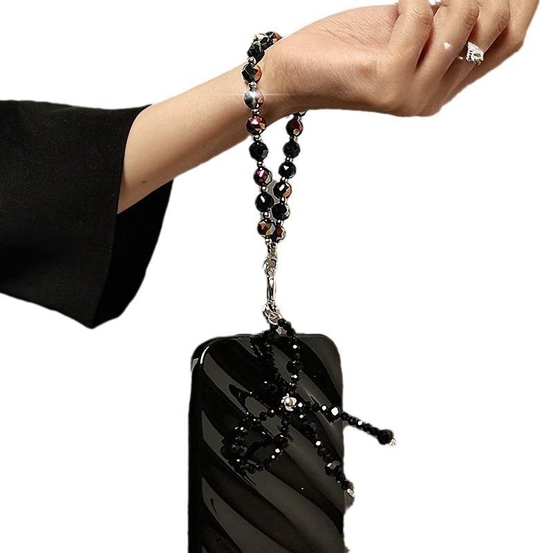 Fashionable Beaded Bow Luxury Crystal Phone Lanyard High-End Bejeweled Short Wrist Pendant Hand Hanging Chain Decoration
