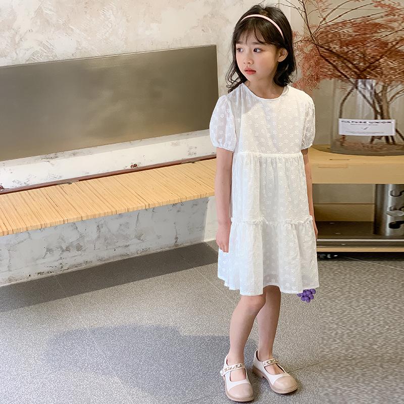 

Girls Water-Soluble Lace Dress - 2024 Summer Korean Style, Sweet Princess Dress for Children s Day, Available for Middle and Big Girls. 120 cm