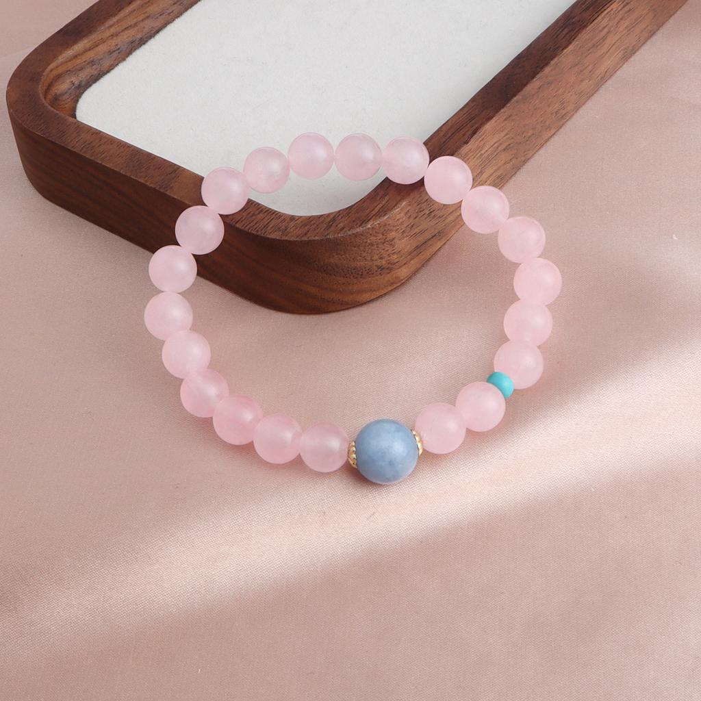 Bracelet Natural Stone Purple Lithium Sunstone Powder Crystal Bracelet Single Ring Bracelet Versatile Guochao Fashion