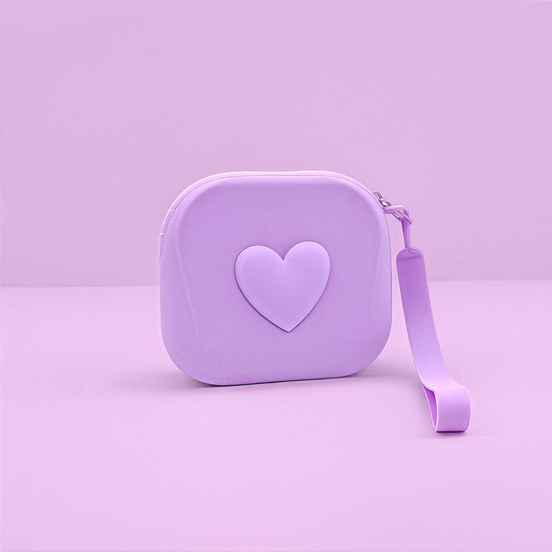 Solide, runde, quadratische Münzbeutel aus Silikon, weich, klein, Designer-Reißverschluss, Münzgeldbörse, Mini-Geldbörse, Beutel, Aufbewahrungsbeutel für Ohrringe und Kopfhörer