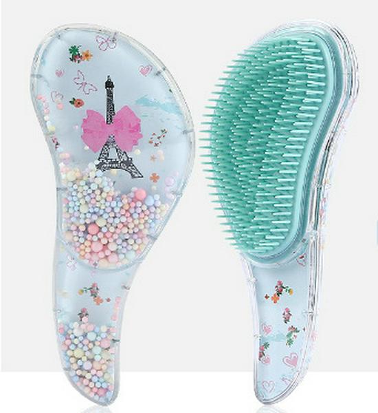 

«Мультяшная массажная расческа с подушкой безопасности»: Симпатичная прозрачная пластиковая парикмахерская расческа для детей.
