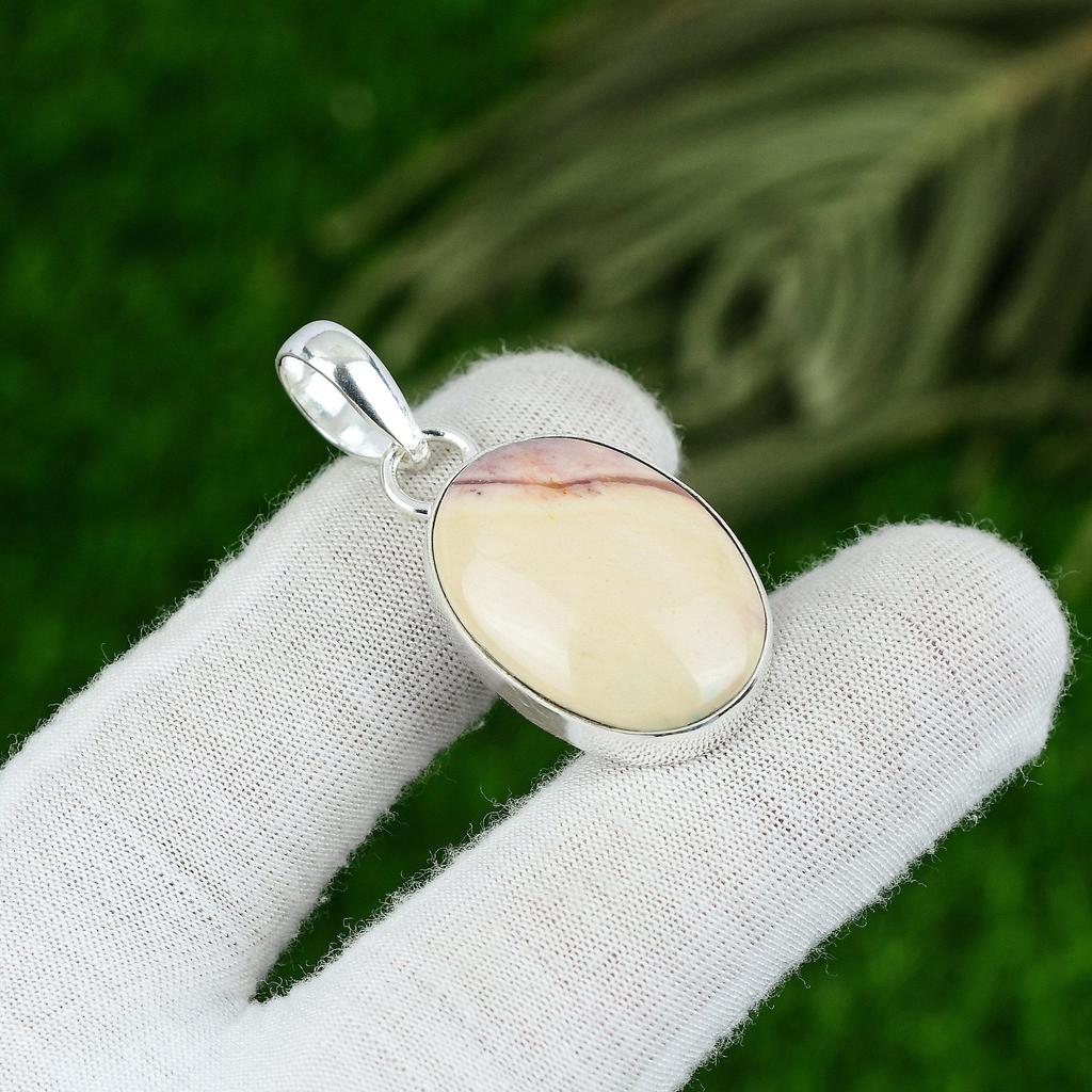Natural Porcelain Jasper 925 Silver Anniversary Birthday Engagement Wife Pendant