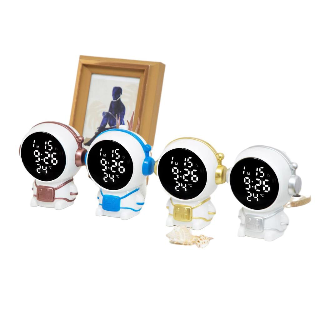 Student Astronaut Plastic Electronic Alarm Clock Children's Multi-function Can Be Used As a Mirror Electronic Clock Simple Korean Version Style