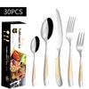 Stainless Steel Tableware Suit Steak Knife, Fork and Spoon 20/30 Pieces Suit Five Main Pieces Tableware