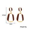 Long Uneven Trapezoid Pendants Women's Hanging Earrings White Wine Red Enamel Geometric Statement Dangle Earrings Unsual Earring