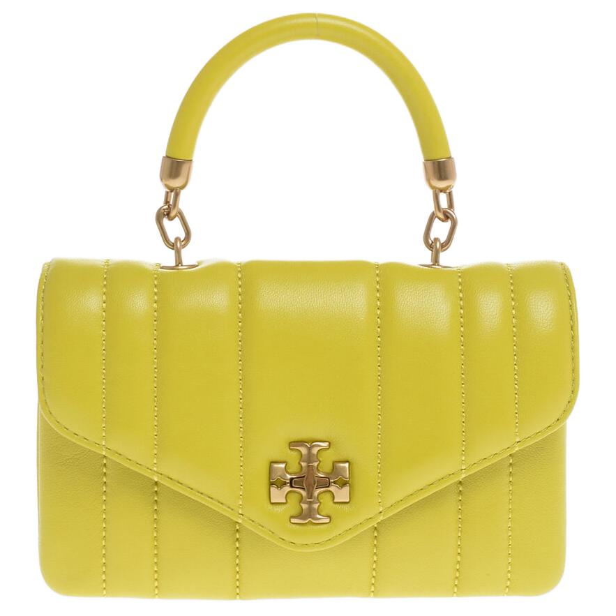 

Tory Burch Kira Double T Logo Leather Crossbody Tote Bag Mini Women handbags Yellow 143506-701 Basic Set (Bag+Dust Bag)