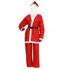 5Pcs Santa Suit for Adults Jackets,Trousers,Beard,Hat Belt Red Deluxe Santa Clauses Costume Christmas Party Cosplay