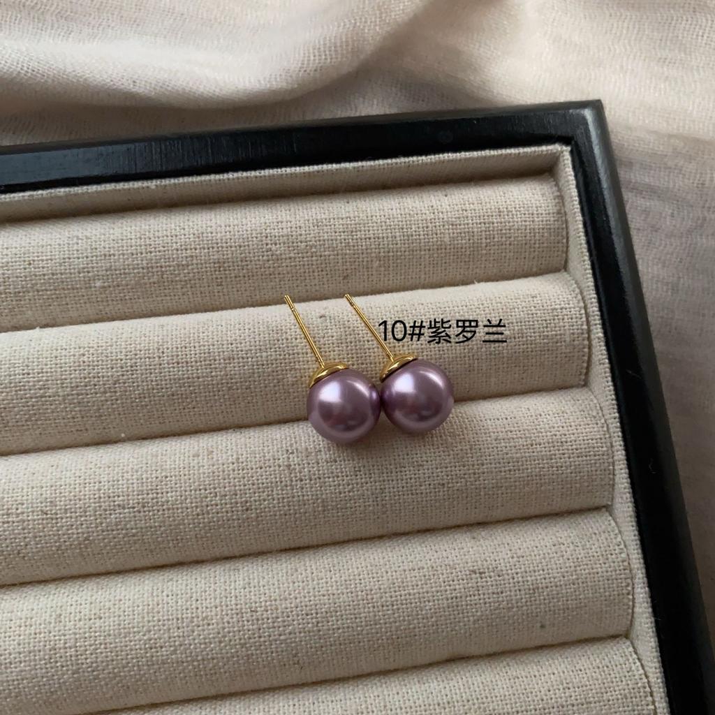 Simple And Sweet Atmosphere Pearl Multi-Color Stud Earrings, Advanced Not Monotonous And Versatile, Simple And Generous Light Luxury Earrings
