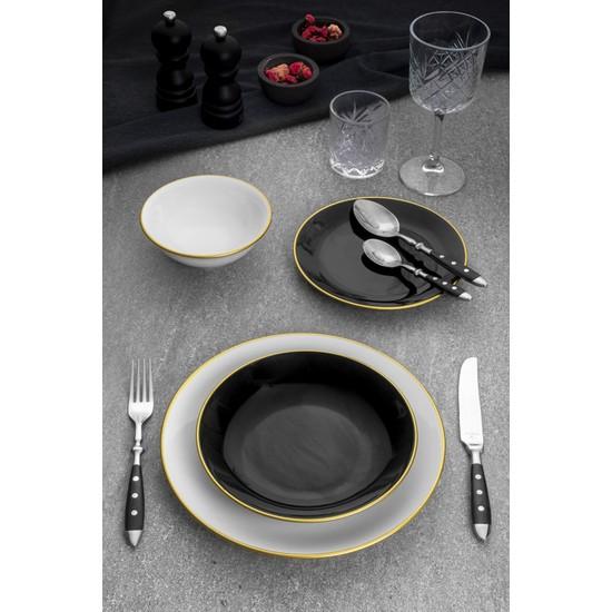 

Набор столовой посуды Aryıldız из белого и черного золота, 24 предмета