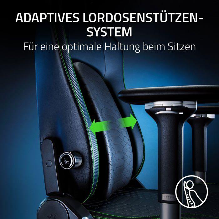 Razer Iskur V2 Gaming Chair - Adaptive Lumbar Support - High-Quality EPU Synthetic Leather - Black