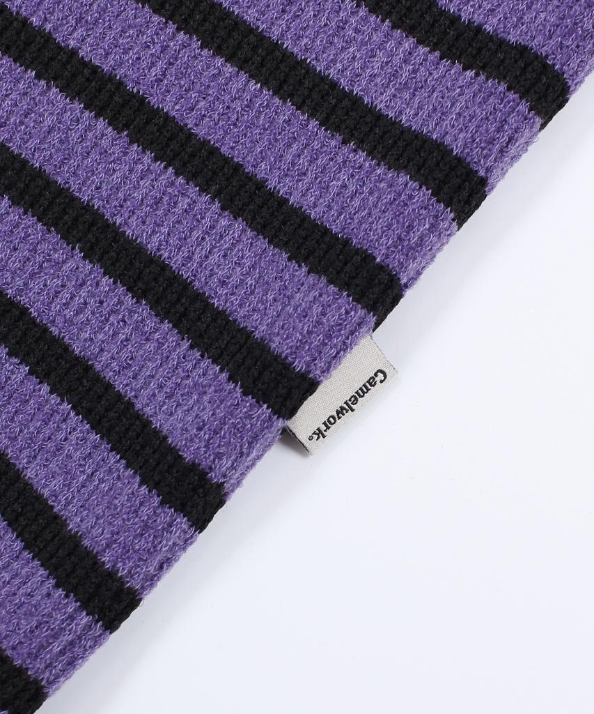 CAMEL WORK Relaxed Striped Knit (Purple)