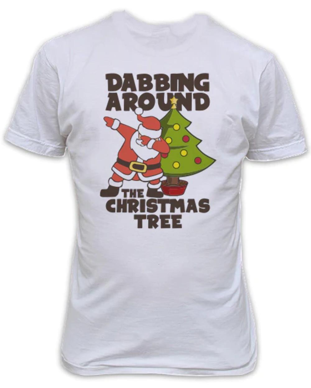 Santa Dabbing Around the Christmas Tree T-Shirt XXL