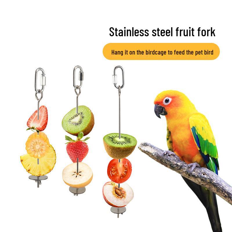 Stainless Steel Fruit & Vegetable Fork with Bird Clip