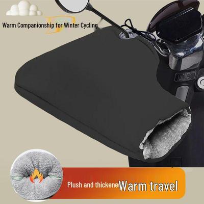 Winddichte Fleece-gefütterte Rollerhandschuhe - Wasserdichte, Verdickte Winter-Motorrad-Lenkerabdeckungen