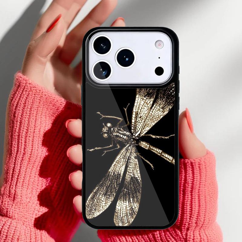 Dragonfly Insect Pattern Phone Case for iPhone 17 16 15 14 13 Pro Max Back Cover for 12 11 Pro Coque