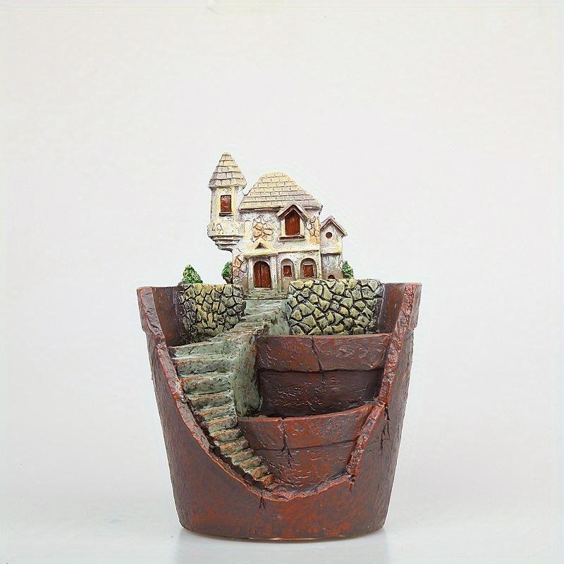 Creative Plants Pot with City of Sky Flowerpot Combination Resin Succulent Plant Pot Home Garden Decoration Plants Holder