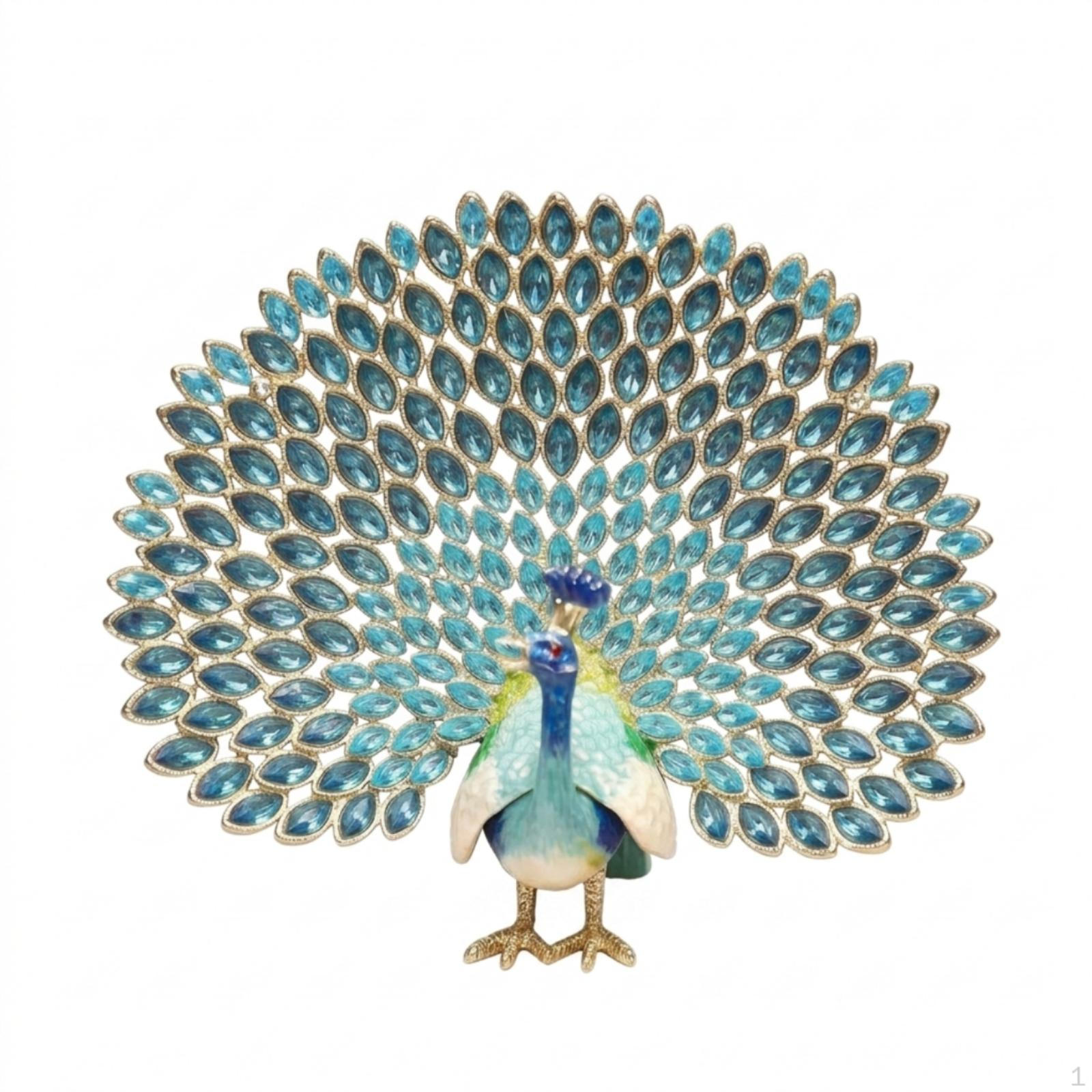Peacock Jewelry Box Enamel Trinket Jeweled