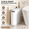with Lid Bathroom Garbage Bin Slim Narrow Gap Living Room Dustbin 10L Home Trash Can  Space Saving