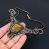 Elegant Tiger Eye Gemstone Pure Copper Wire Wrapped Handmade Necklace Jewelry