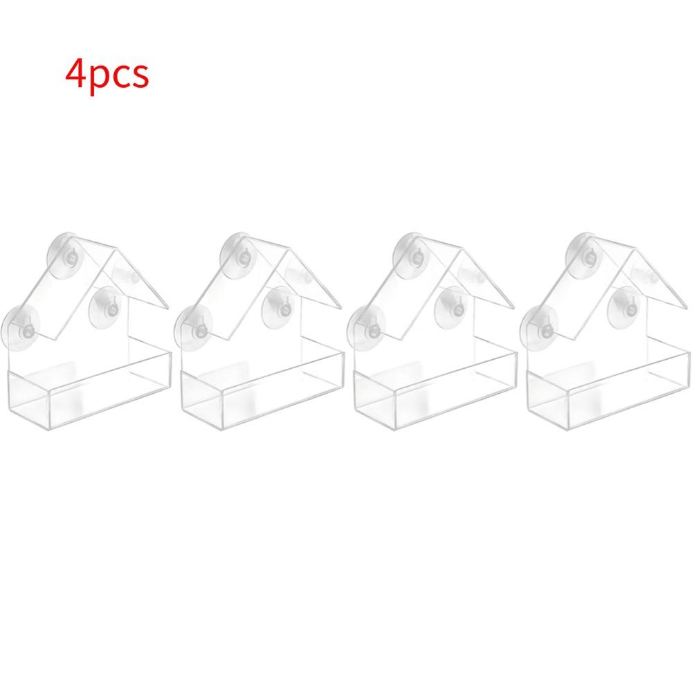 Acrylic Bird Feeder Clear Window Outside Hanging Bird Feeder House With Suction Cup For Garden Outdoor Backyard Patio Yard 1-5PC