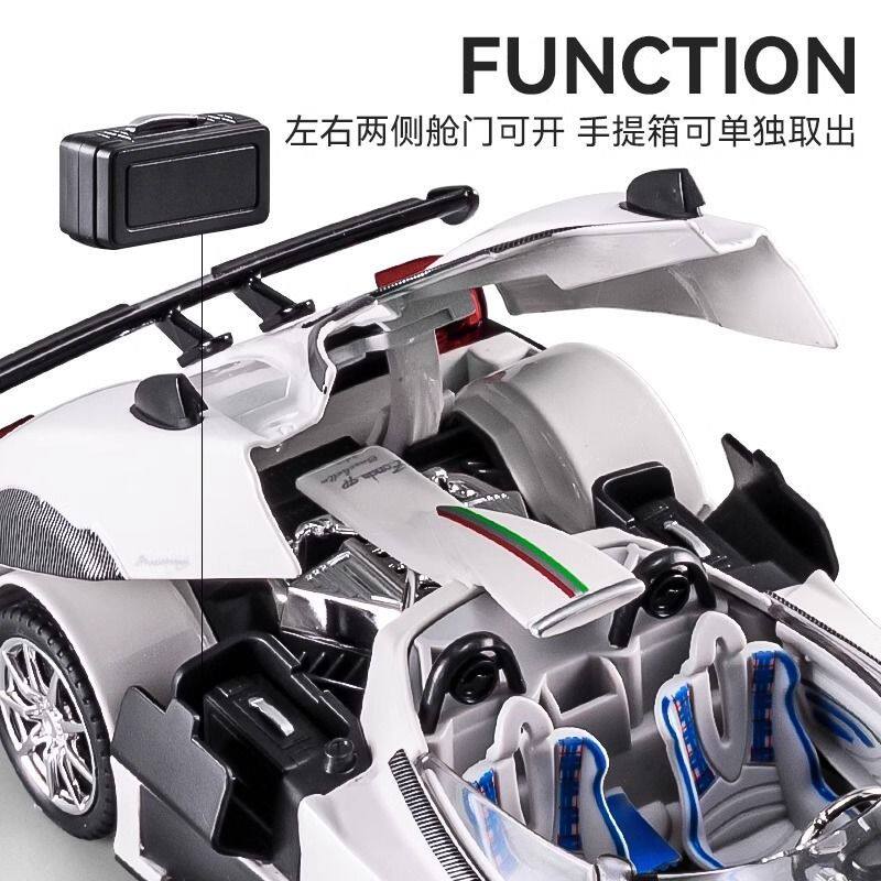 1:24  Zonda HP Barchetta Limited Edition Open Top Hypercar Alloy Diecast Model Car Simulation Sound And Light Hobbby Gifts