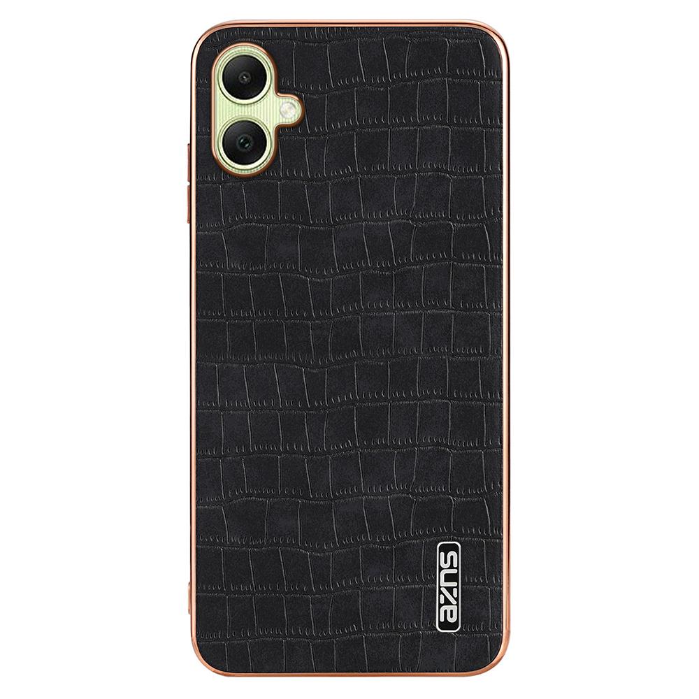 

AZNS For Samsung Galaxy A06 4G Case Electroplating Crocodile Texture PU+TPU Phone Cover Black