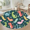 Runder Dinosaurier-Teppich Design für Wohnzimmer Schlafzimmer Eingangsbereiche Spielzimmer Rutschfester Runder Teppich Büro Heimdeko Perfekte Geburtstags-Weihnachtsgeschenkidee
