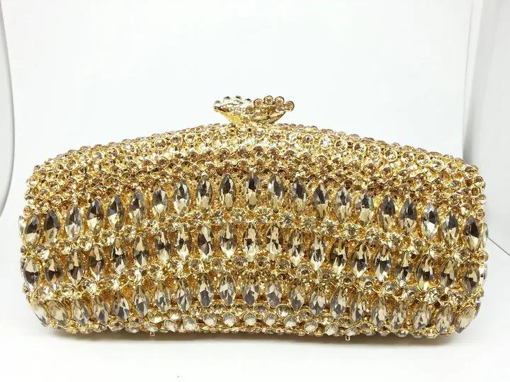 Boutique De FGG Marineblauw Kristallen Clutch Portemonnees Dames Avond Handtassen Bruids Strass Minaudière Tassen Bruiloft Feest Tas