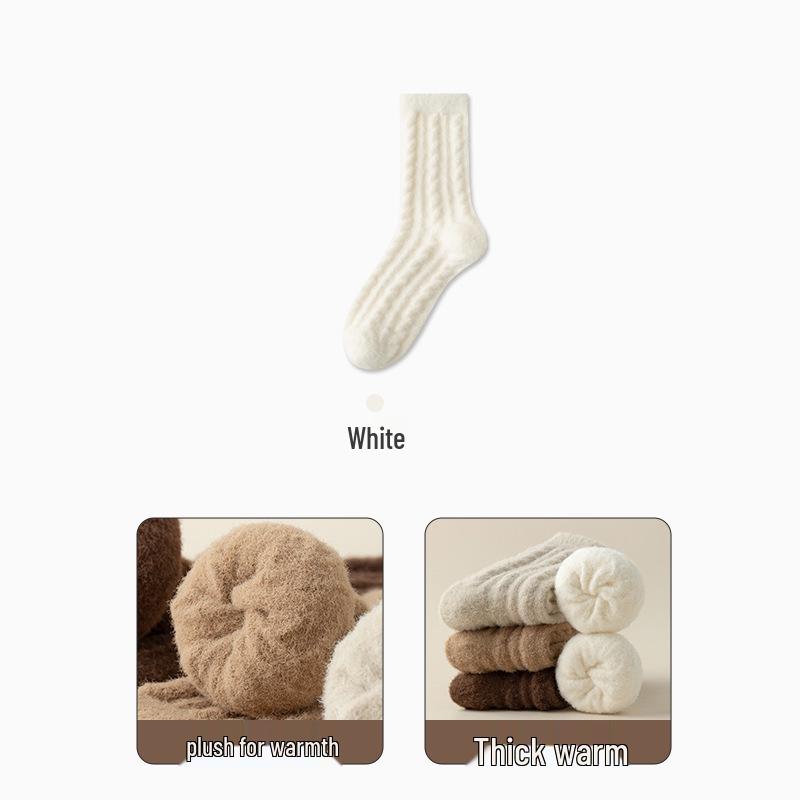 Australian Women's Mid-Calf Velvet Socks: Fleece-Lined, Thick Imitation Cashmere, Cozy Winter Sleepwear.