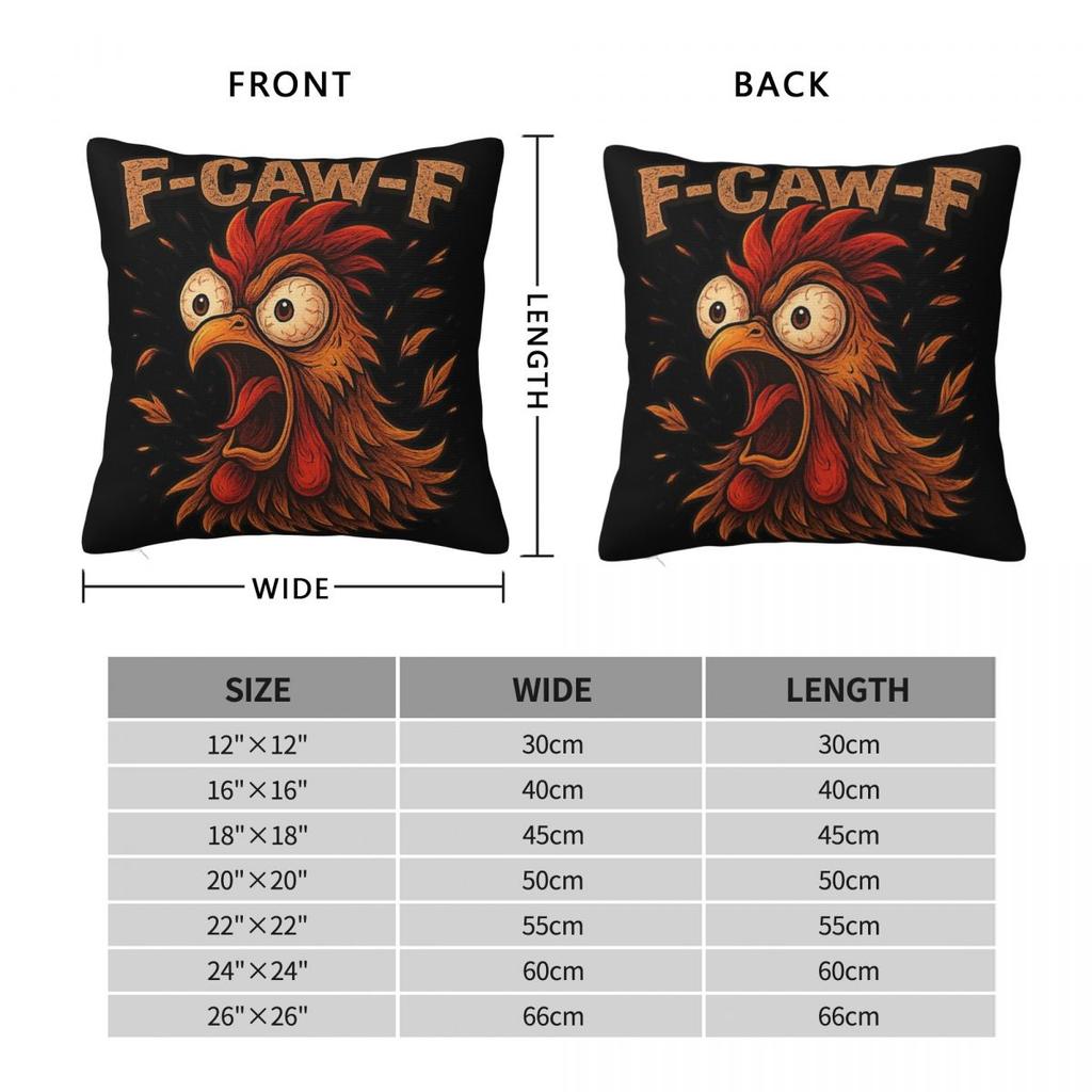 Funny F-Caw-F Chicken Fcawf Pillowcase Product Printed Cushion Cover Pillow Covers Home Decor Zippered Multiple Sizes