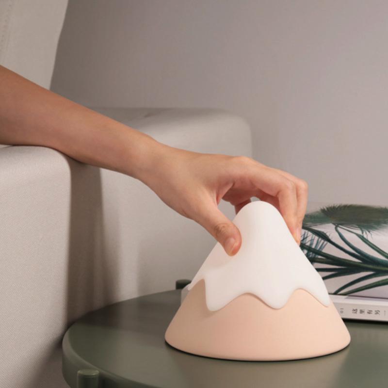Mini Silicone Touch Snow Mountain Night Light Christmas Gifts Led Sound Control Eye Protection Lamp