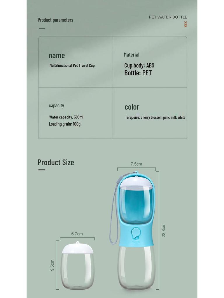 Portable Multifunctional Pet Water Bottle for Cats and Dogs – Travel-Friendly Outdoor Kettle and Cup
