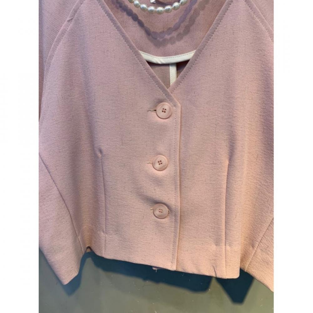 C S In The Room Women lInen Non Collar Raglan Crop Short Sleeve jaCket 3Color