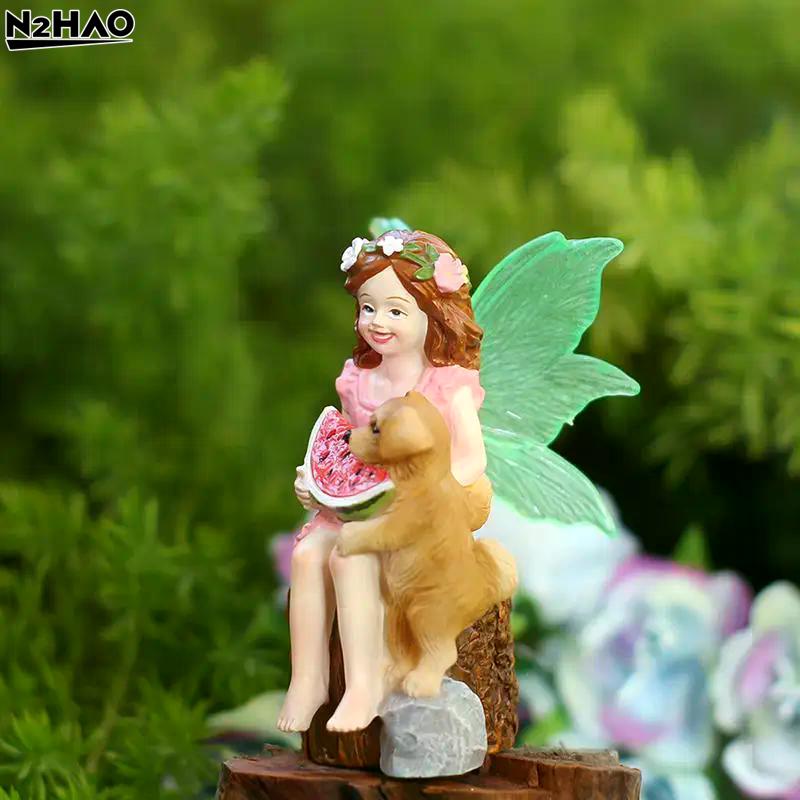 Funny Fairy Girl Statue, Fairy Garden Accessories, Resin Sculpture For Micro Landscape Flowerpot Lawn Yard Garden