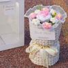 With Light Puff Flower Bouquet Gift Knitted Flower Bouquet Sunflower Bouquet  Valentine's Day
