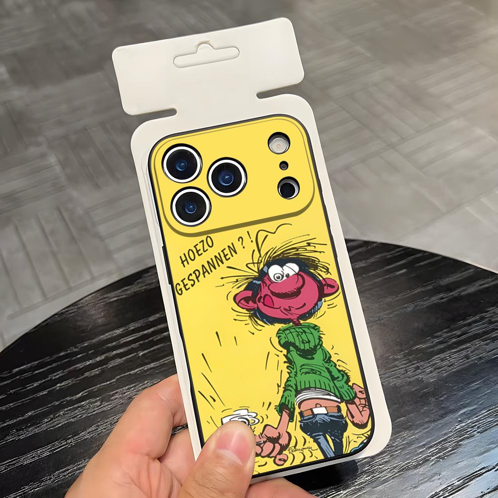 

Gaston Lagaffe Phone Case For IPhone 17 Air 16 E Pro Max 15 14 13 Mini 12 Pro 11 Max Plus Black Soft Shell iPhone 13